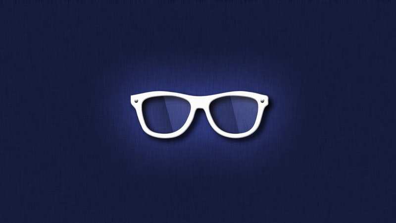 blue background, hipster, background, minimalism, blue, glasses, 1080P