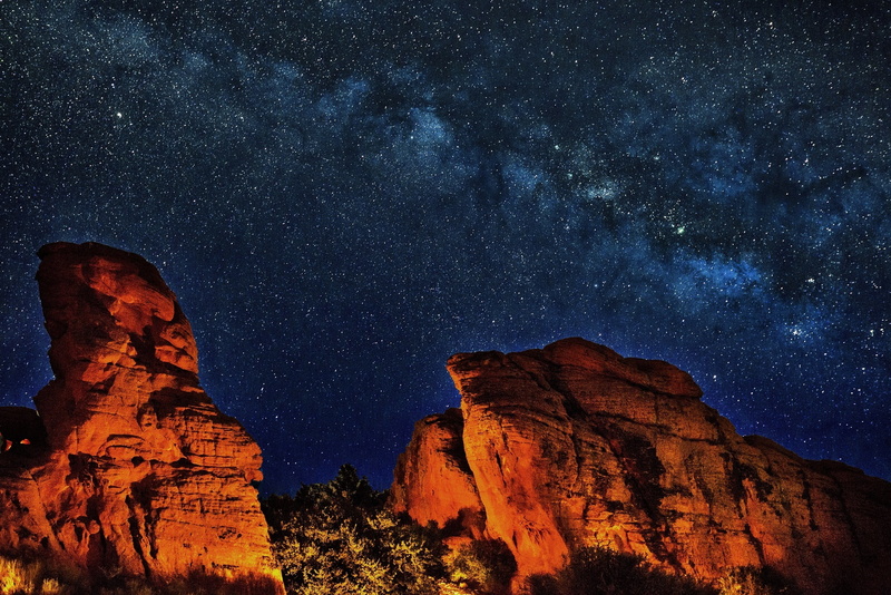 natural, scenics, galaxy, rock formation, parashant national monument, plateau, cosmos, star field, beauty in nature, physical geography, geology, space