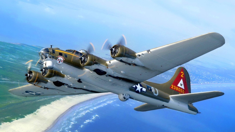 b, aircraft pla, flying, wwii, boeing, fortress, 1080i, another, 1080P, thunderbird, antique, aircraft, plane, b-17, time