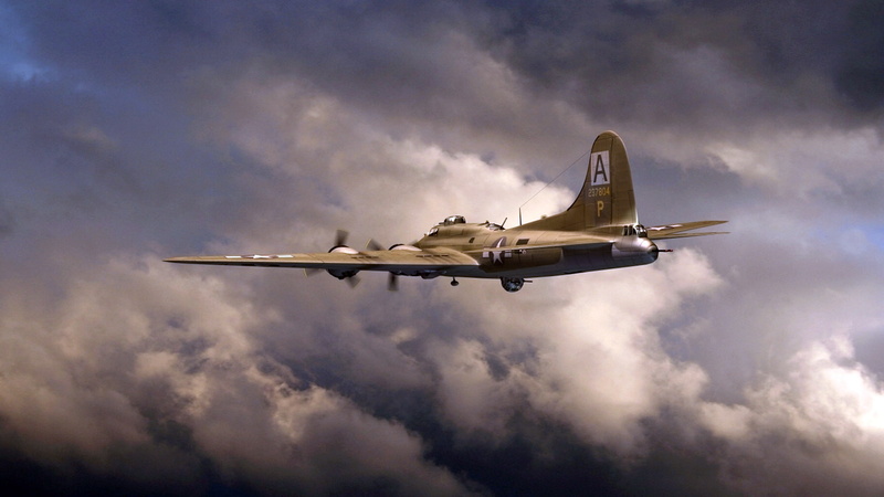 B-17, art, 1080P, Flying Fortress, Boeing