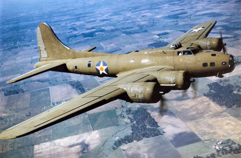 Boeing B-17 Flying Fortress, 720P, Bombers, Air Force, green, Airplane, Aircraft, Military