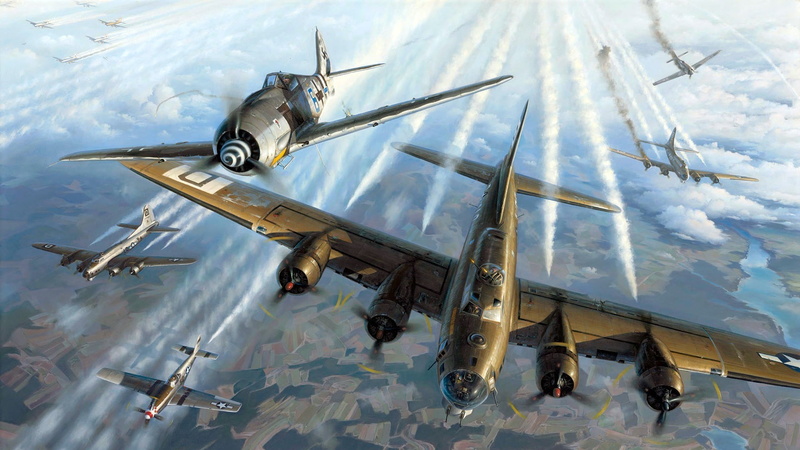 Bomber, Boeing B-17 Flying Fortress, Focke-Wulf Fw 190, 1080P, Warplane, Bombers