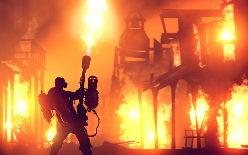 pyro, 2K, fire, hd, fortress, team, video games