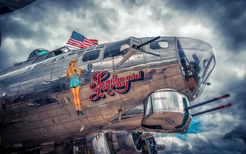vintage, boeing, bomber, flying fortress, b, aircraft, 2K, other aircraft