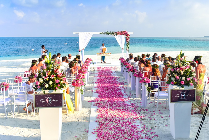 ocean, outdoors, travel destinations, nature, enjoyment, near, celebration, flower, flowering plant, decorations, resort, summer, bouquet, aisle, tropical