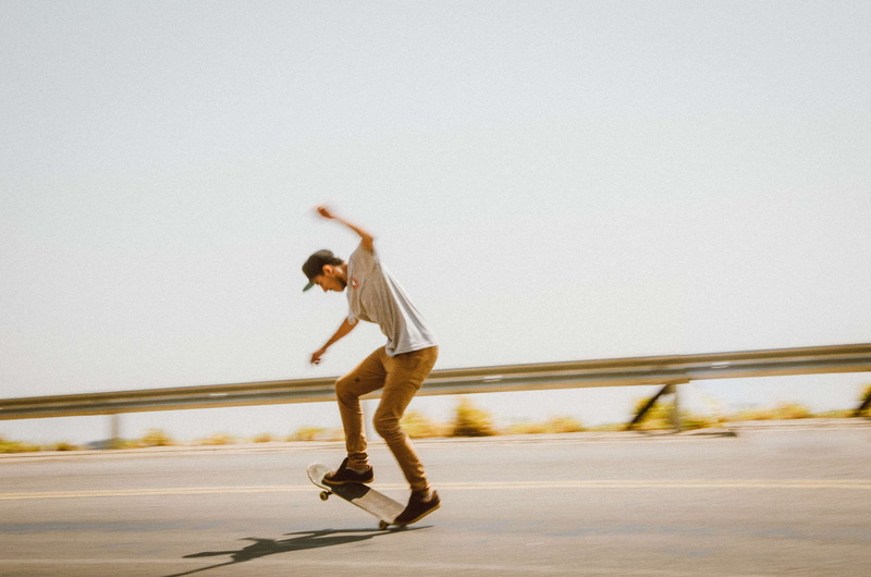 focus, vitality, skate, skateboarding, stylish, motion, skill, wear, nature, outdoors, skater, skateboard, man, lifestyles, day, full length, 4K, sky