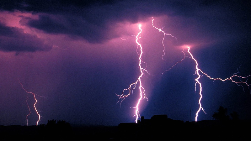 environment, white, warning sign, 1080P, night, lightning, sign, ominous, thunderstorm, forked lightning, power, clouds, no people, cloud - sky, dramatic sky