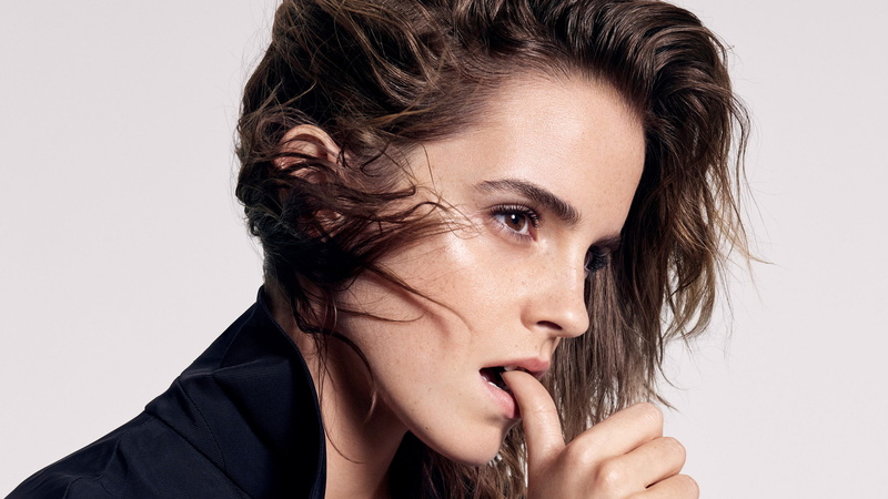 brunette, actress, 2K, Emma Watson, biting finger