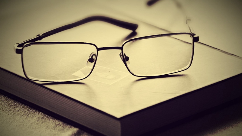1080P, book, focus on foreground, studying, glass - material, education, glasses, library, lenses, indoors, transparent, table, eyesight, silver, vignette