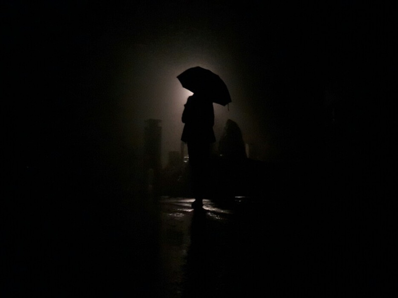 real people, solitude, 2K, silhouette, men, umbrella, lifestyles, wet, person, lights, women, shadow, nature, sihlouette, non, rain, spooky, evil, horror