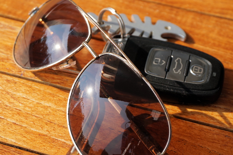 fashion, brown, break, reflection, sun protection, table, darken, drive, technology, wood - Material, summer, 4K, leisure, fashionable, high angle view