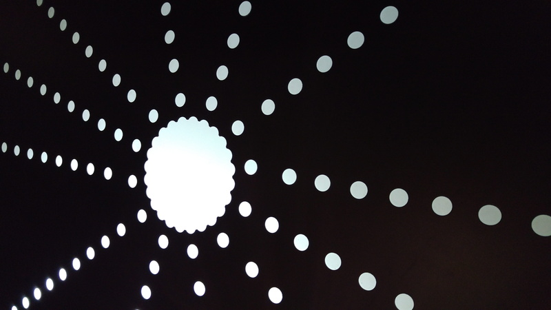 sun, polka dot, Sun, symmetry, science, abstract, glowing, lighting equipment, Light, mid-air, low angle view, sky, decoration, illuminated, black color