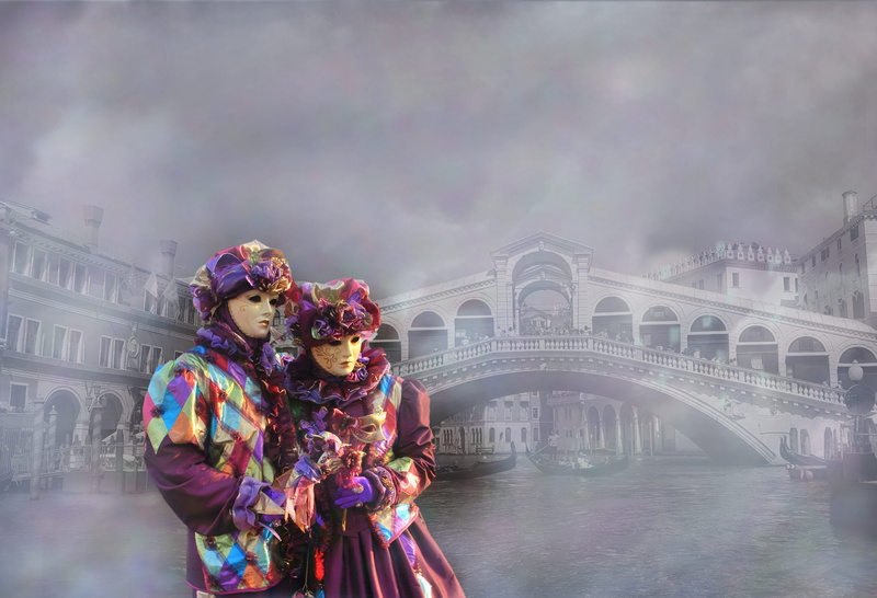 facemask, carnival party, fun, 2K, panel, venice, bridge - man made structure, carnival, couple - relationship, two people, travel destinations, young women