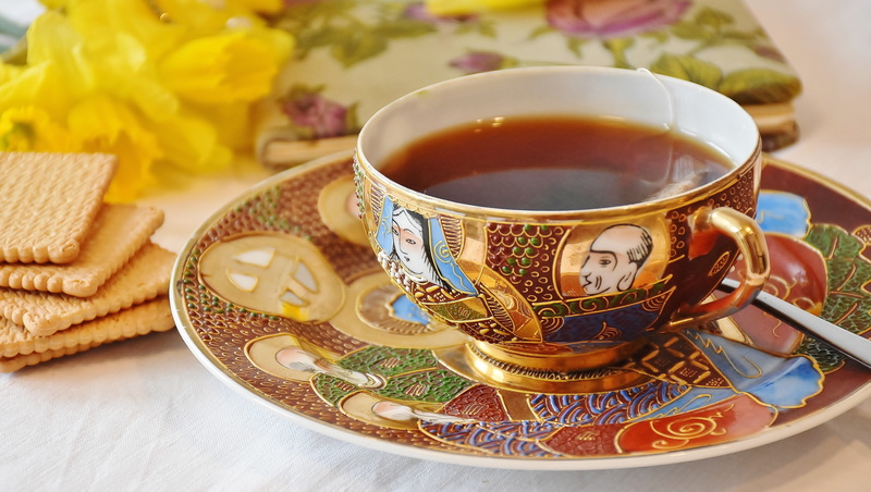 enjoy, ornate, pattern, floral pattern, colorful, cookies, book, tea, tea time, food, teatime, cracker, photo, saucer, tea cup, drink, porcelain, refreshment