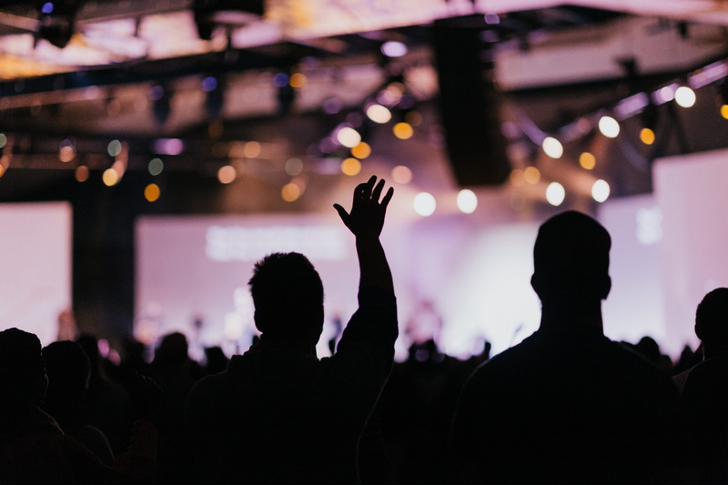 stage - performance space, music, 5K, positive emotion, performance, arms raised, rock concert, music festival, enjoyment, audience, back, popular music concert