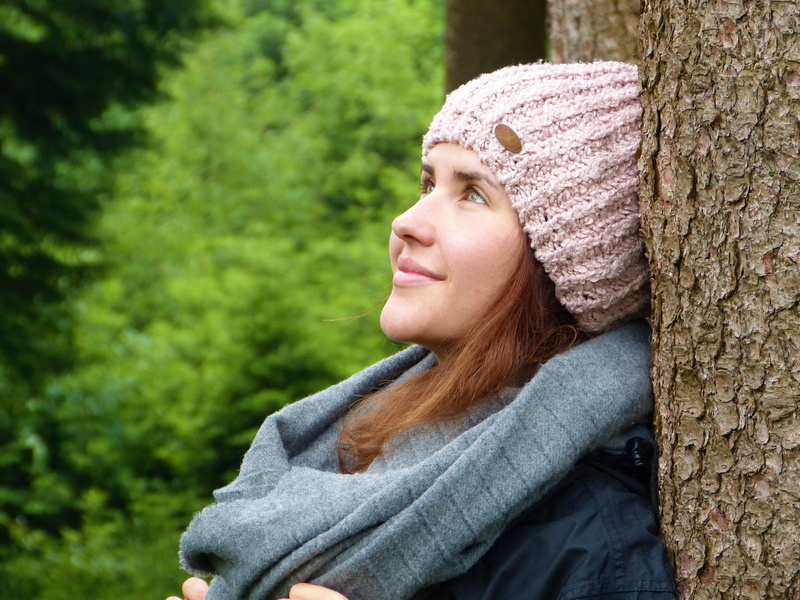 nature, wrapped in a blanket, beauty, beautiful woman, puberty, meditation, hiking, trees, lifestyles, leaning, headshot, winter, young woman, tree, young adult