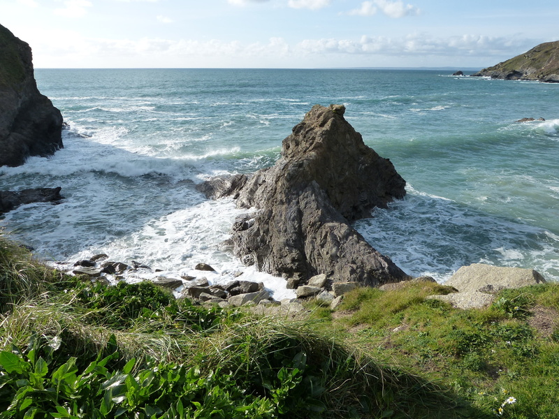 shore, rock, cornwall, day, rocks, outdoors, scenics - nature, sky, beach, sea, water, coastline, rocky coastline, tranquil scene, rock - object, horizon
