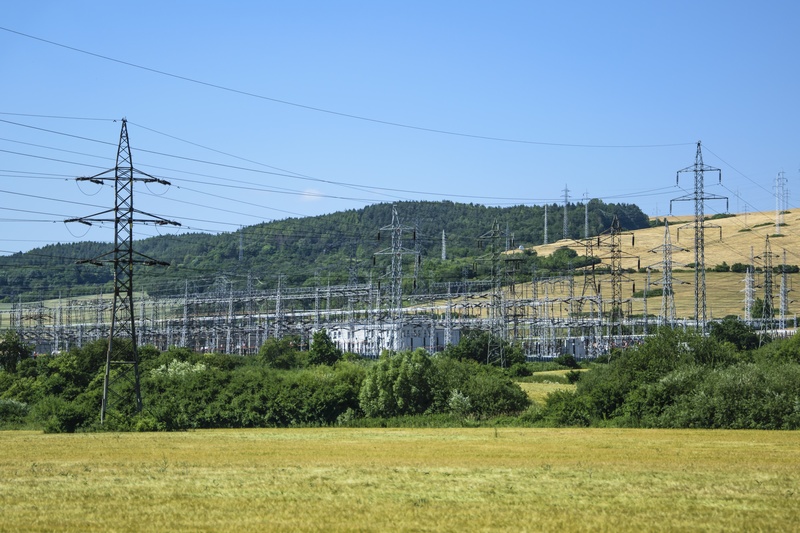 telephone line, energy sales, 5K, power transmission, cheap energy, clear sky, connection, landscape, environmental protection, electricity, architecture