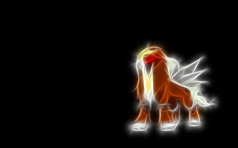 art, Black, anime, pokemon, rare, Fire, hd, entei, 1080P