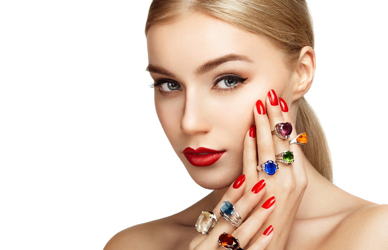 studio Shot, making, beautiful woman, rings, human Hair, white, human Eye, girl, white background, beauty Product, perfection, hairstyle, indoors, background