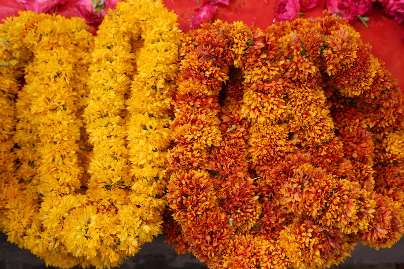 day, floral, ganda, marybud, fragility, calendula, flower head, high angle view, abundance, garland, change, market, gold bloom, nature, garden marigold