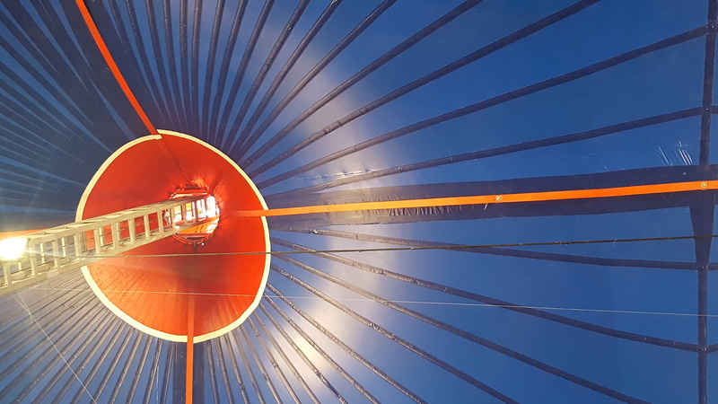 2K, no people, fabric architecture, suffolk, striped, city, hot air balloon, circus tent, illuminated, architecture, nature, red, metal, big tent, sky
