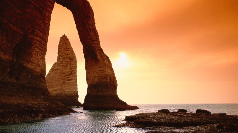 sunlight, coastline, sunrise, beach, land, lake, horizon over water, clouds, sky, rock, sea, tranquil scene, mountain, outdoor, sun, shore, idyllic, paradise