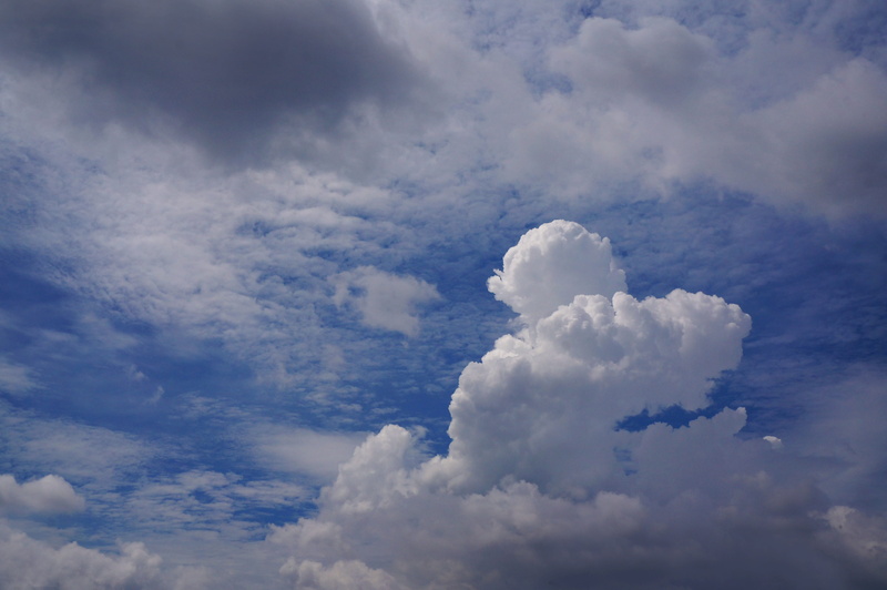 idyllic, no people, day, backgrounds, cloudscape, overcast, atmosphere, sky, blue, tranquility, noon, bobbing, meteorology, cloud - sky, the cloud, outdoors