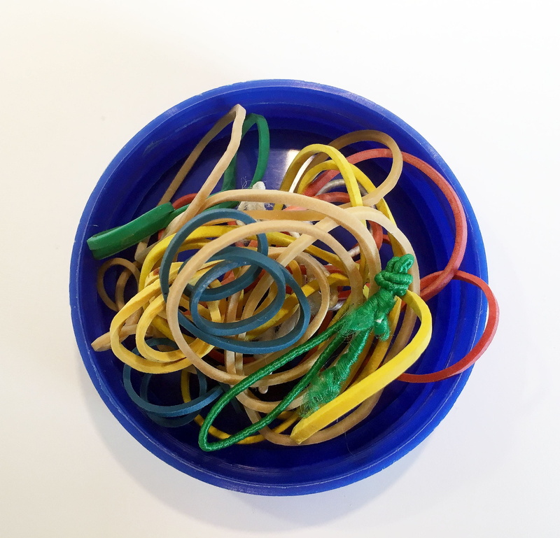 close-up, Rubber Bands, multi colored, pasta, rubber rings, cut out, Rings, studio shot, 2K, high angle view, practical, still life, tangled, table, close