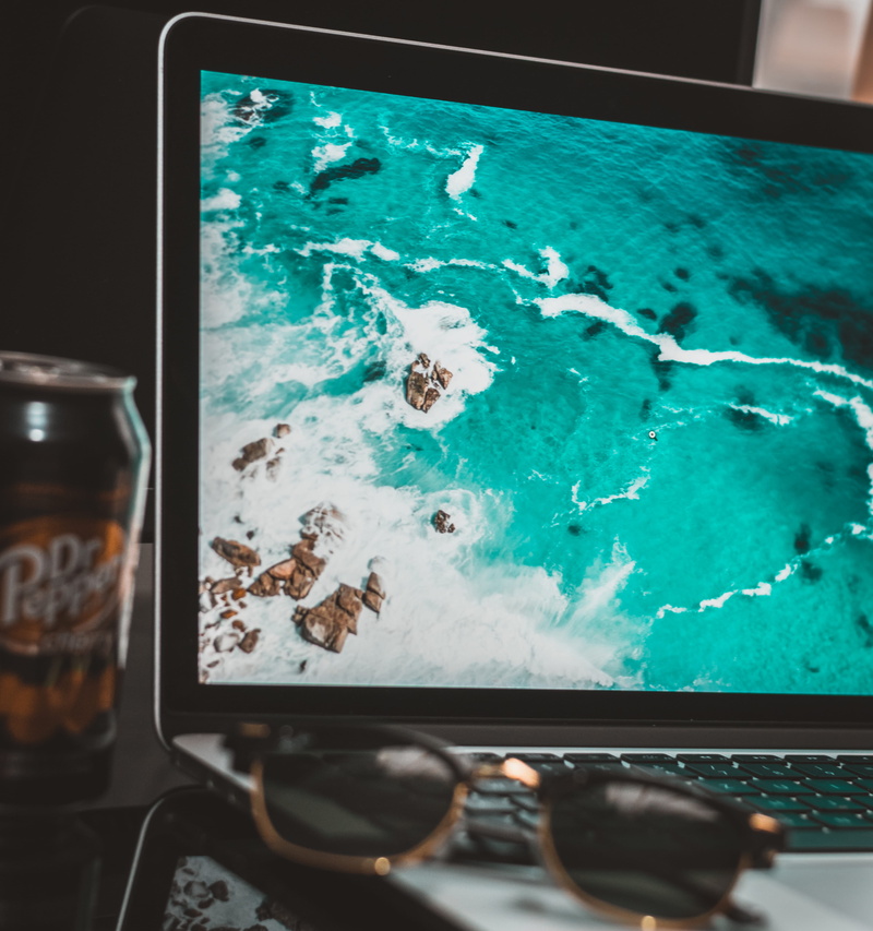 animal themes, no people, laptop, 4K, glass - material, animal, glasses, photography themes, rayban, blue, water, high angle view, animals in the wild