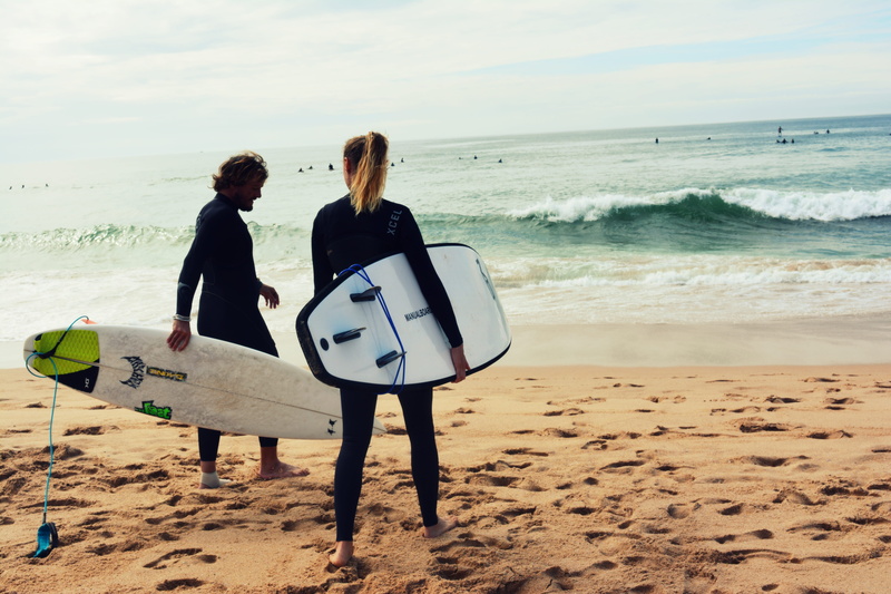 surfers, wave, horizon, land, people, beach, landscape, seashore, water, woman, women, surfboards, leisure activity, full length, sand, action, surfboarding