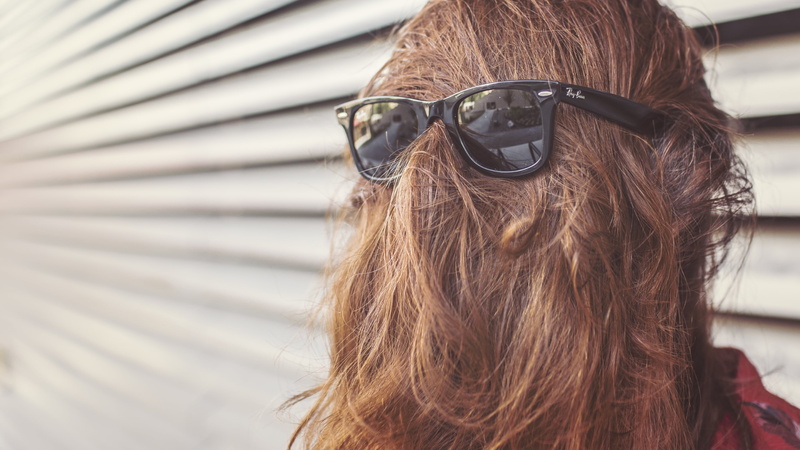 real people, dyed hair, long hair, lifestyles, brown, brown hair, leisure activity, human face, sunglasses, Ray-Ban, hair in face, glasses, headshot, human hair