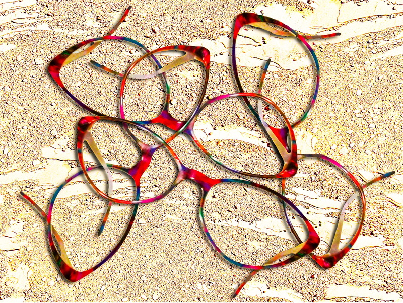 art object, lenses, wall - building feature, glasses, reading aid, see better, larger view, eyeglass frame, vision correction, nature, art, city, by looking