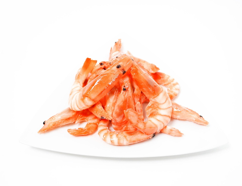 Food, fish, freshness, meat, boiled shrimp, shrimps, Boiled, white back, 1080P, ready-to-eat, crustacean, serving size, Shrimp, white background, no people