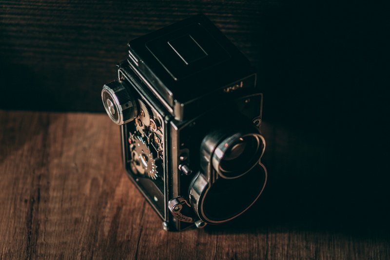 table, still life, digital camera, single object, camera, lens - optical instrument, 4K, retro styled, arts culture and entertainment, technology, wood - material