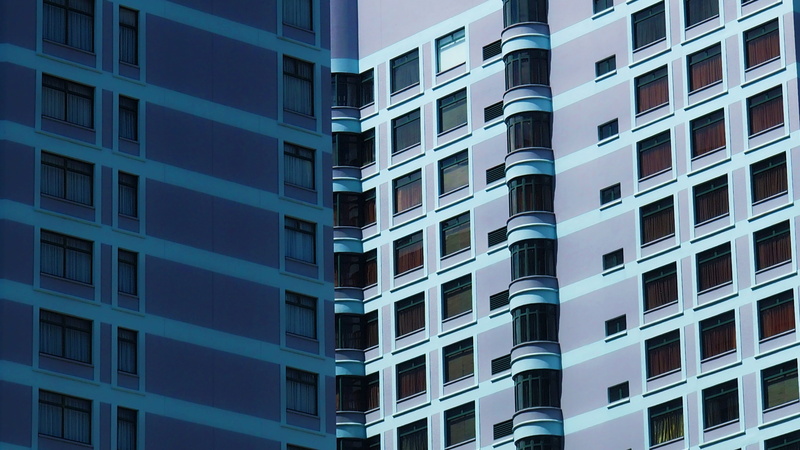 black, skyscraper, sky, glass, modern, apartment, two, high, purple, residential district, pink, windows, saigon, ho chi minh city, window, repetition