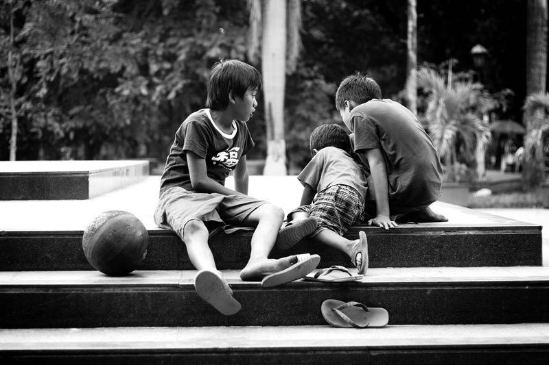 bonding, togetherness, leisure activity, teenager, real people, son, grayscale, basketball, playing, brother, boys, photo, family, men, fun, people, males