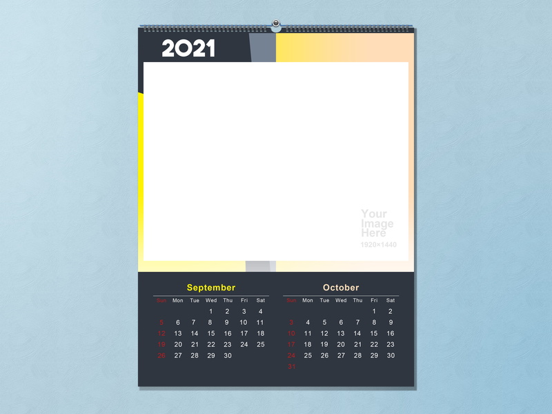 4K, 2021 calendar, template