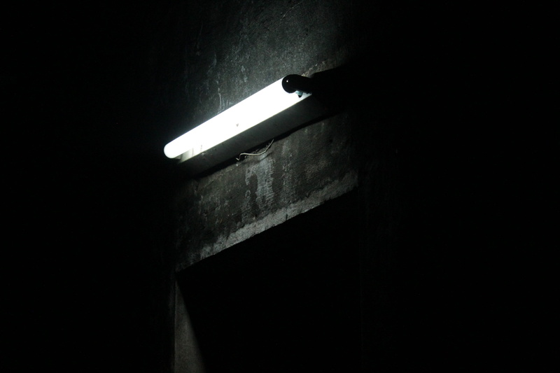 electric lamp, close-up, domestic room, fluorescent light, lightbulb, light, lamp, metal, electric light, turned, no people, copy space, entrance, electricity