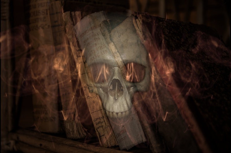 body part, headshot, books, portrait, hour, indoors, spooky, 1080P, front view, representation, history, witching, people, human body part, religion, witching hour