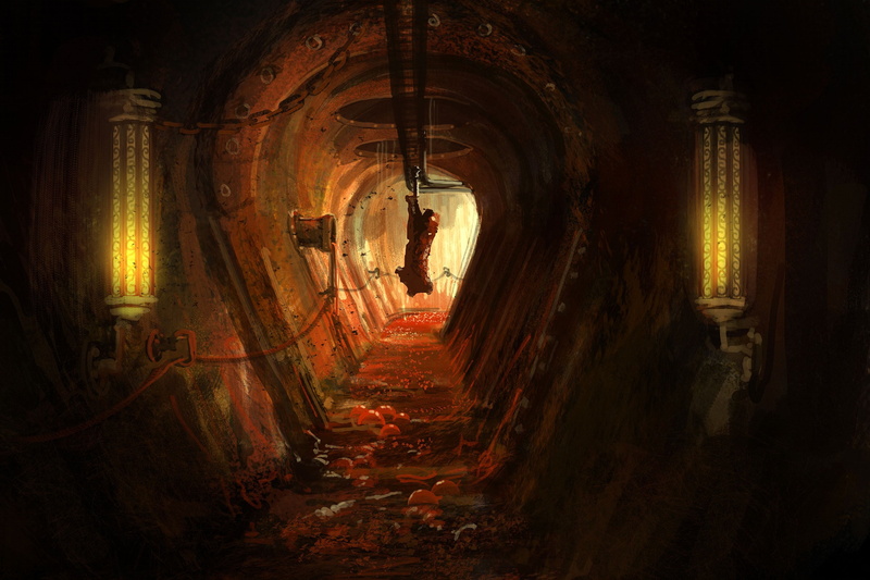 the way forward, dark, video games, corridor, digital art, full length, underground, tunnel, 2K, lights, themed, rear view, no people, Amnesia: A Machine for Pigs