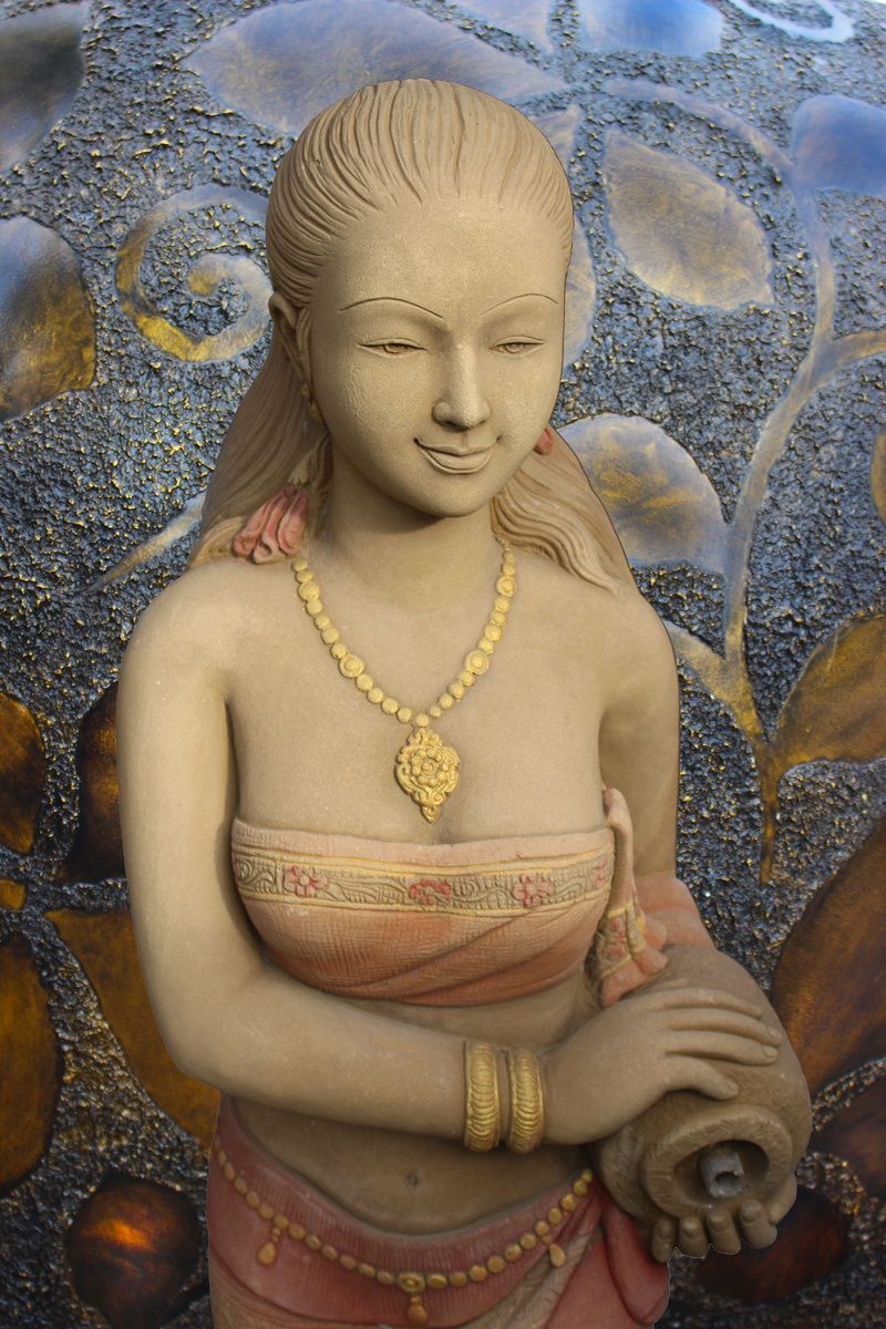 girl, Figurine, human representation, beauty, face, gold, female, woman, figure, Sculpture, culture, Design, one person, gold colored, stone, 5K, Statue