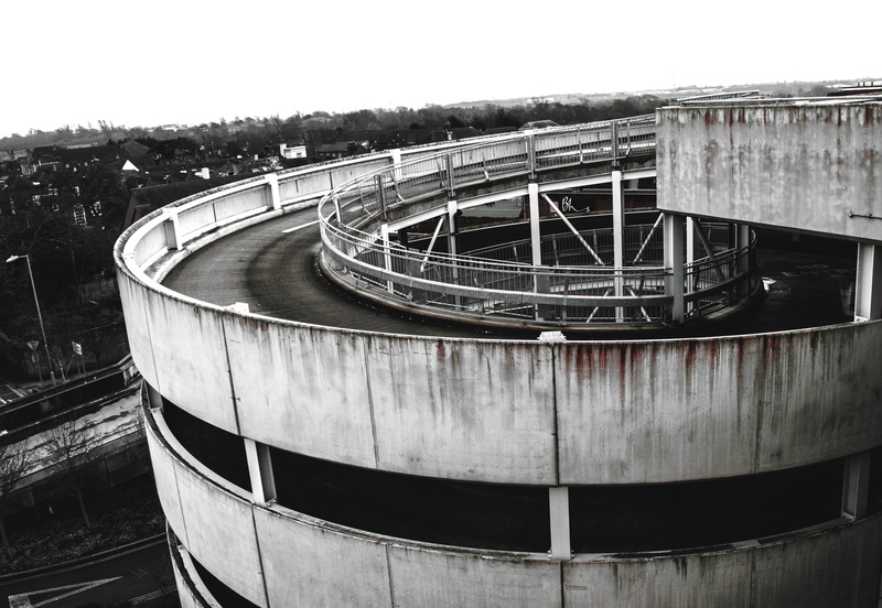 mode of transportation, connection, united kingdom, desaturated, metal, tree, nature, ground, outdoors, carpark, transportation, bleak, nikon, city, clear sky