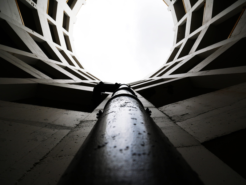4K, concrete, low angle view, city, built structure, building exterior, day, carpark, kettering, no people, metal, isolation, transportation, drain, pipe - tube