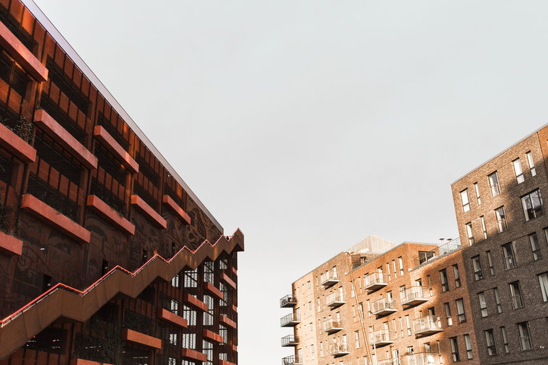 day, in a row, urban, city, denmark, built structure, sky, city life, bluesky, nature, no people, repetition, construction industry, building, building exterior