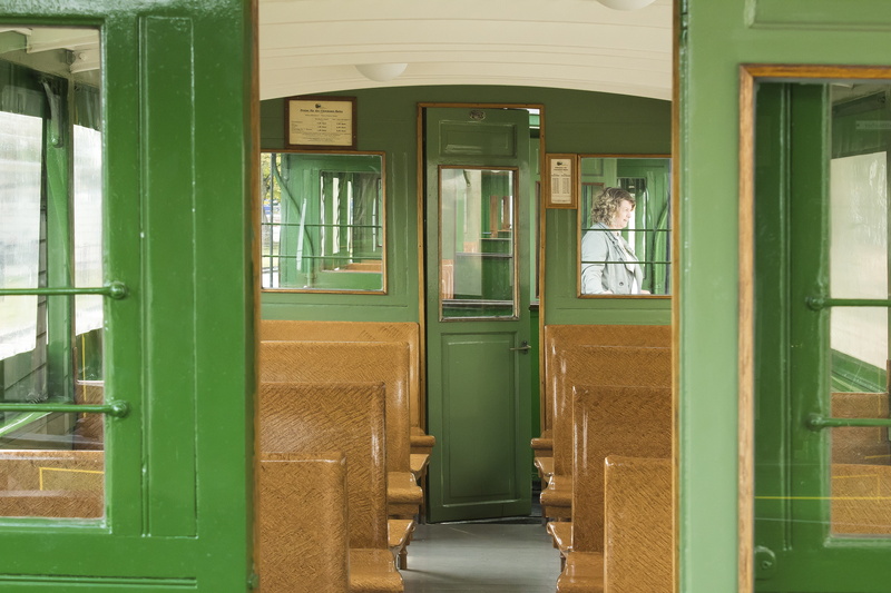 transportation, historically, mode of transportation, green color, wagon, 5K, woman, door, no people, old, public transportation, subway train, entrance