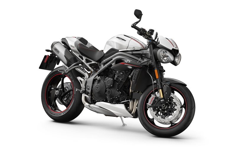 white, 4K, 2018, black, sports, bike, Triumph Speed Triple RS, Crystal White, 2K