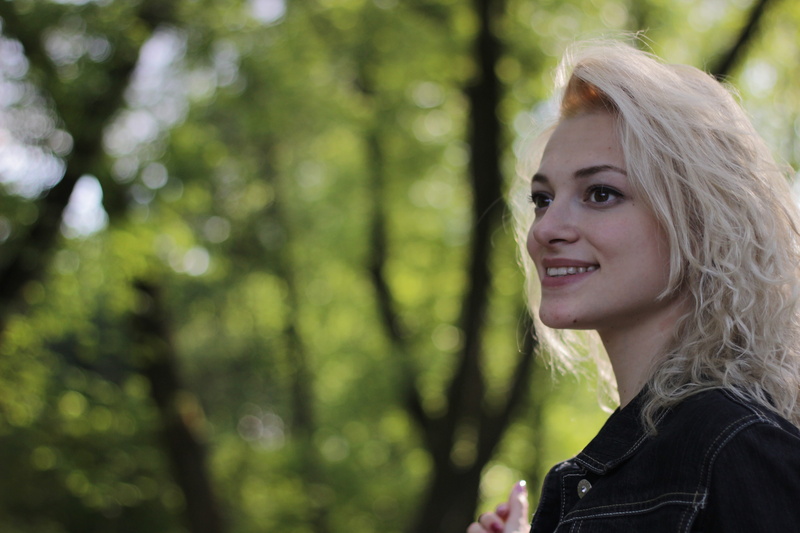 outdoors, portrait of a girl, beautiful woman, emotion, blonde, hair, young adult, forest, beautiful, tree, photoshoot, person, sunny, plant, one person