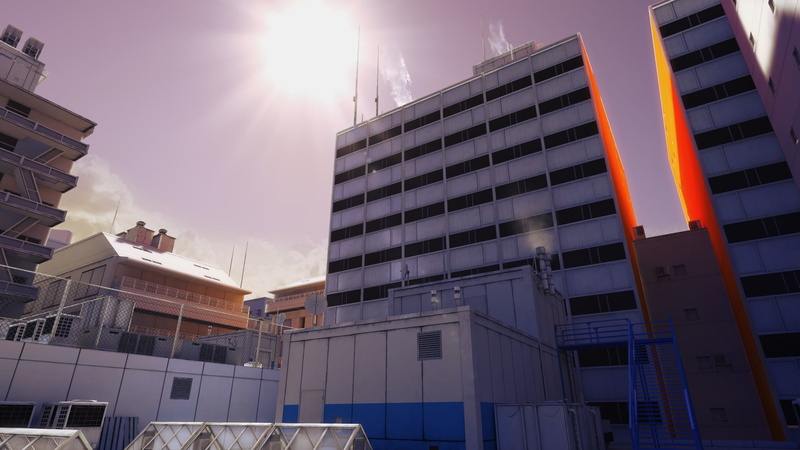 white, apartment, day, architecture, built structure, sunny, city, building, sky, office, building exterior, lens flare, gray, buildings, 1080P, Mirrors Edge