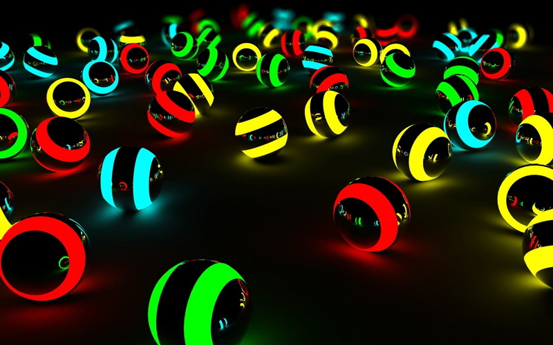 d, colors, balls, 2K, different, flush, hd